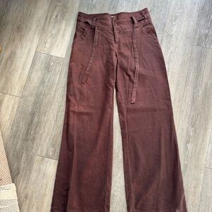 Brown Wide-Leg Pants Low Waist - Small
